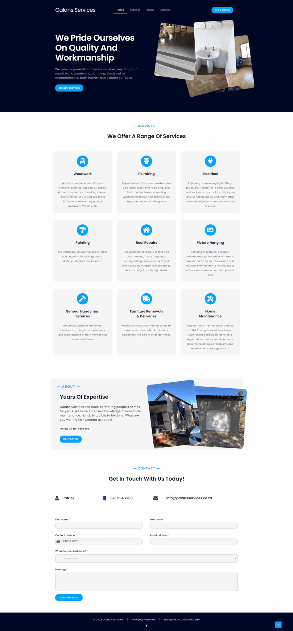 galans services website