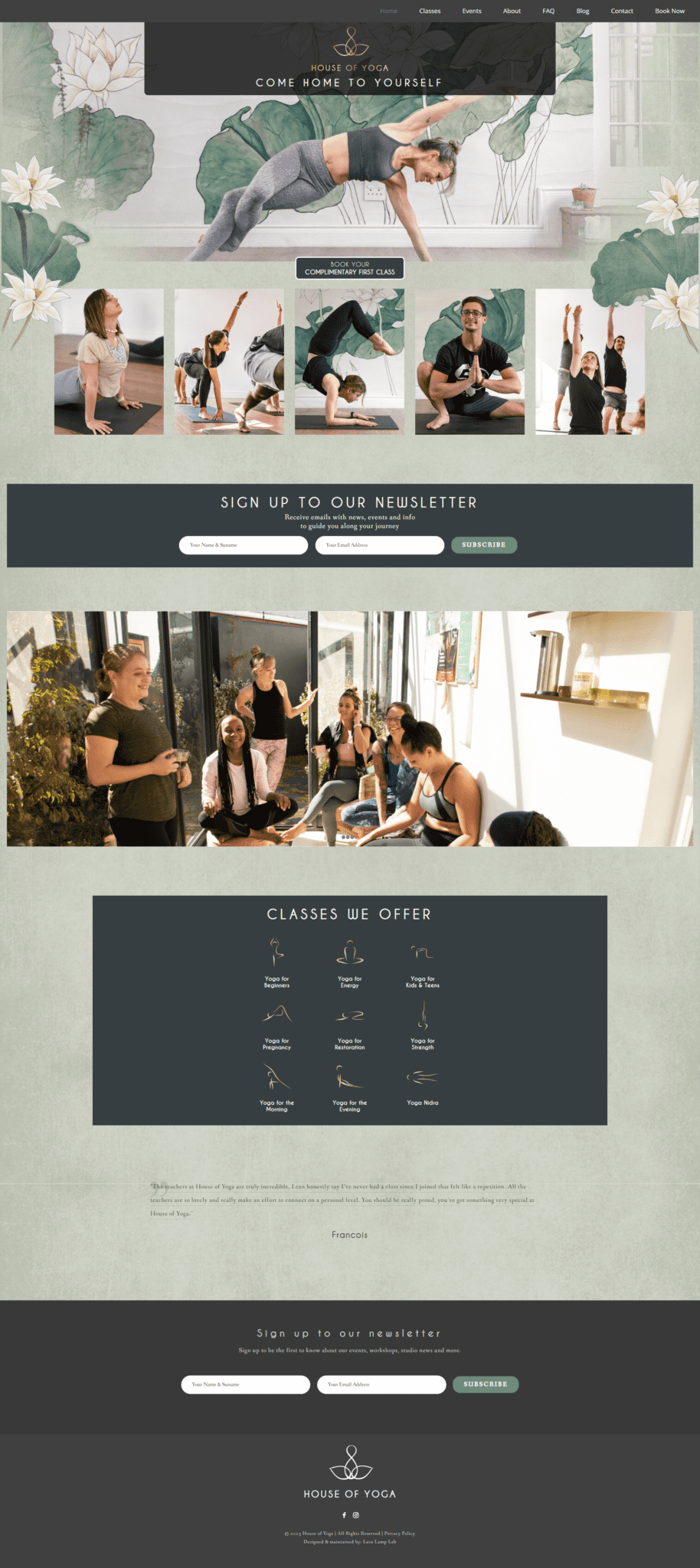 house of yoga website
