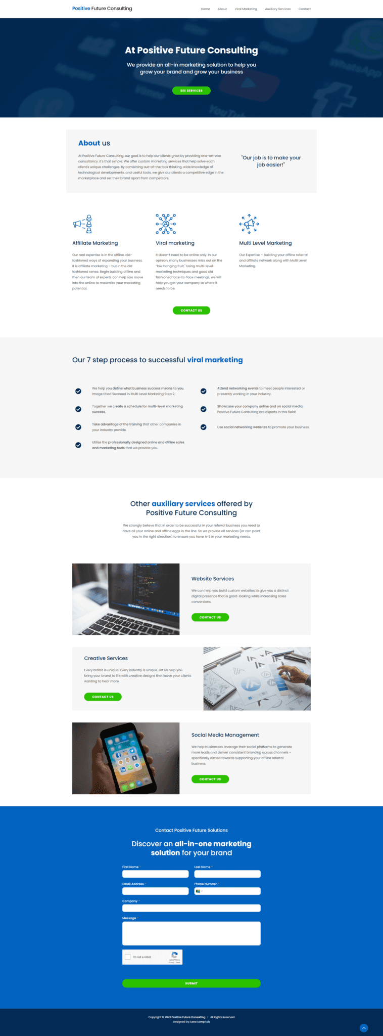 positive future consulting website