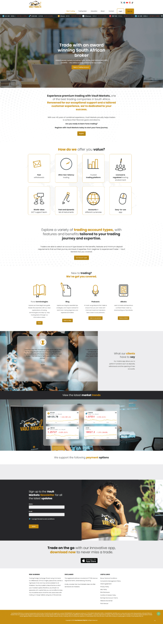 vault markets website