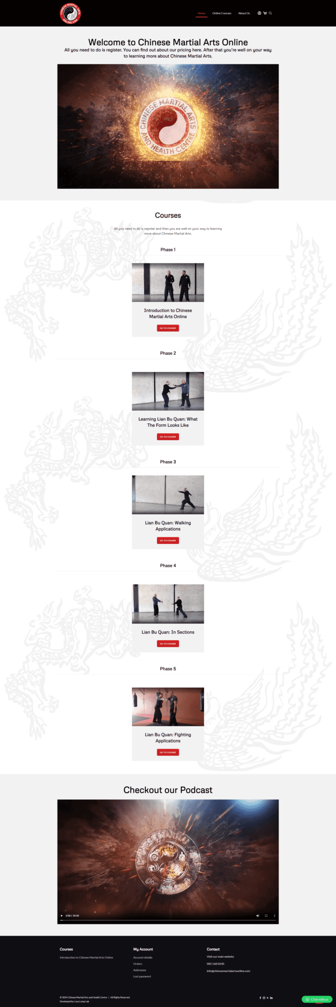 chinese martial arts and health centre online website